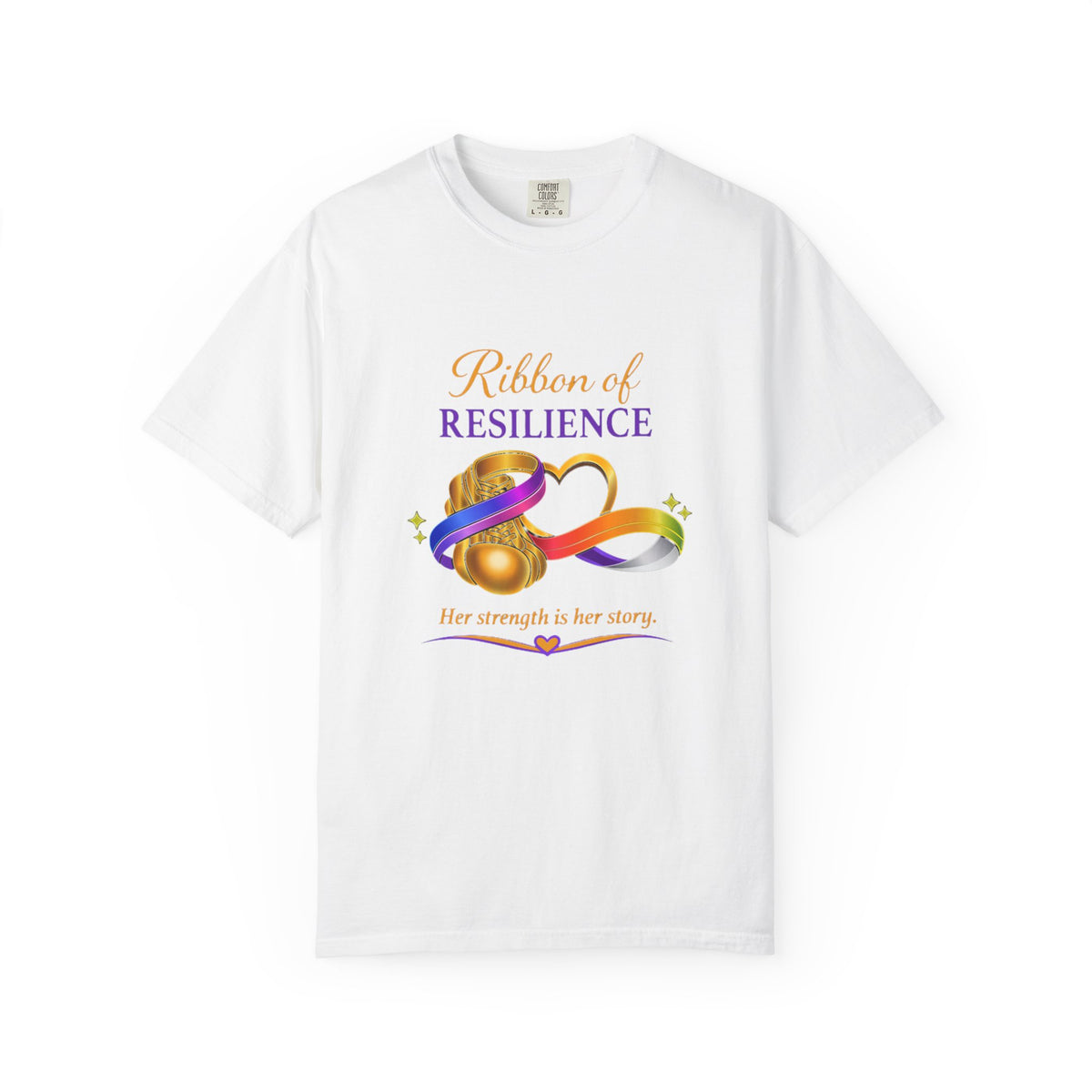 Ribbon of Resilience Tee - 'Her strength is her story' Inspirational Awareness T‑Shirt