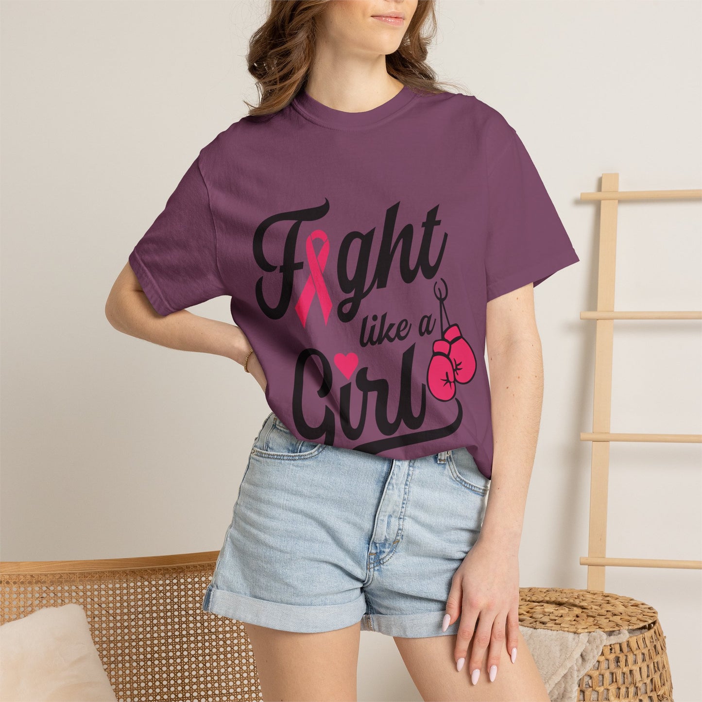 Fight Like a Girl T-Shirt — Breast Cancer Awareness Boxing Tee