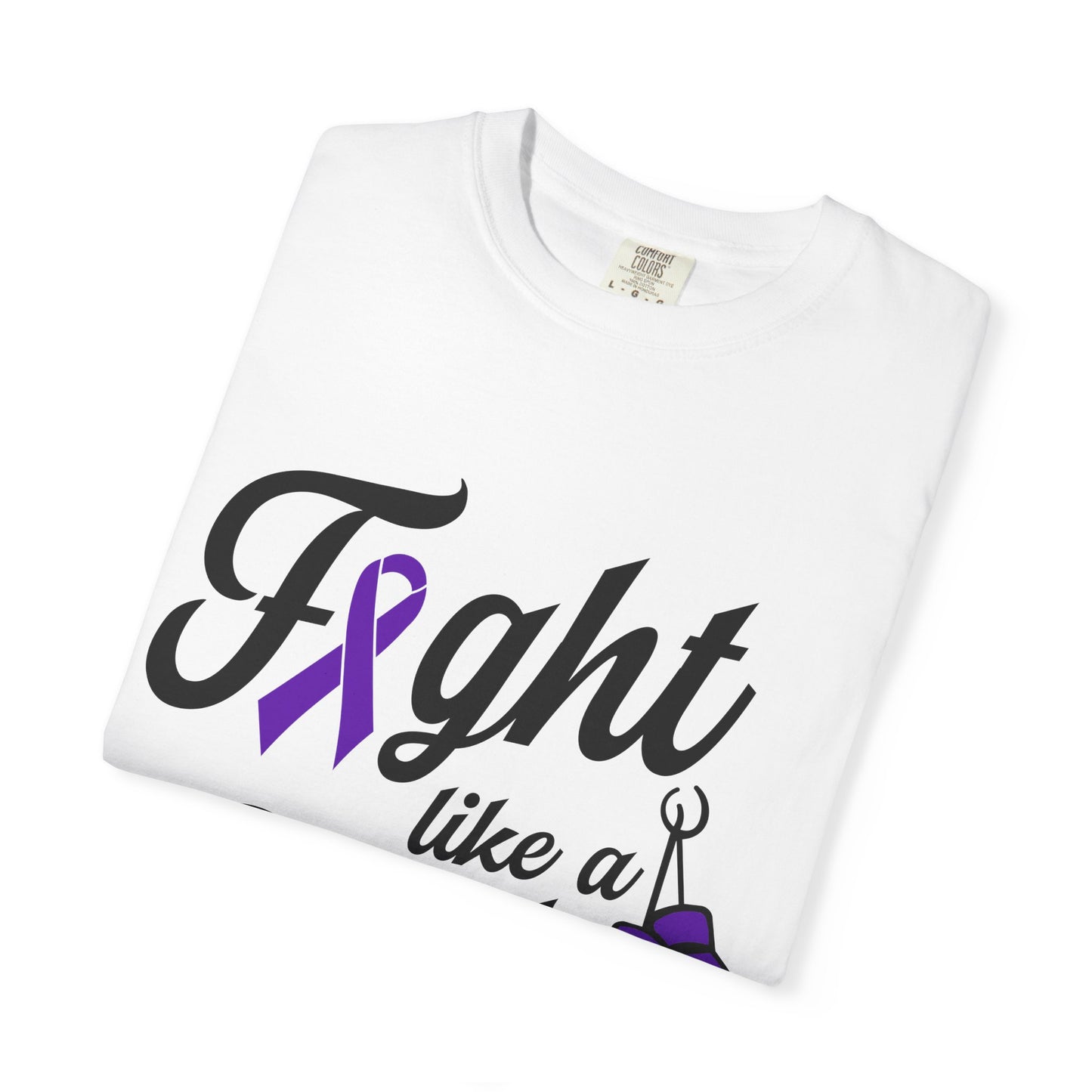 Fight Like a Girl T-Shirt — Cancer Awareness Ribbon & Boxing Glove Tee