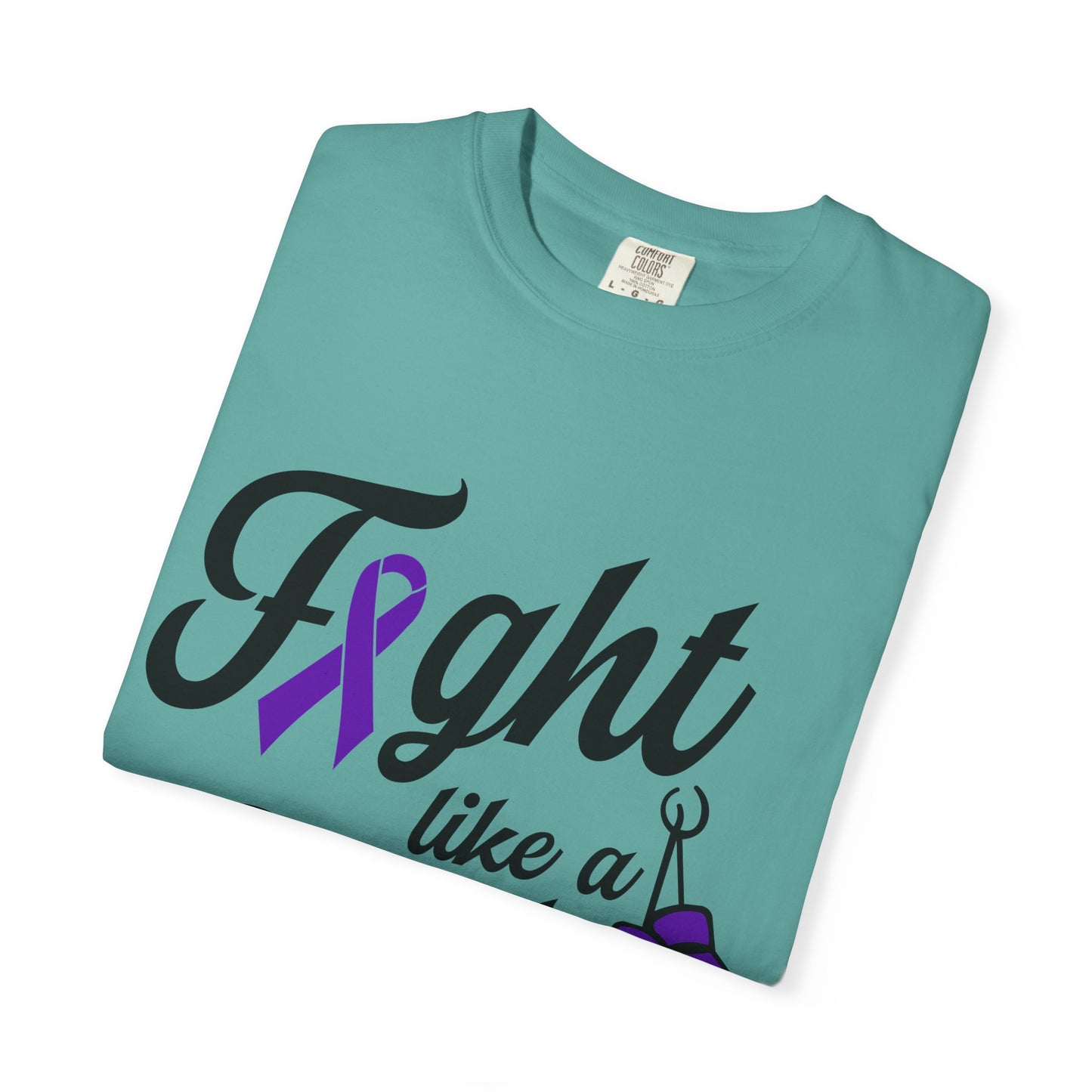 Fight Like a Girl T-Shirt — Cancer Awareness Ribbon & Boxing Glove Tee