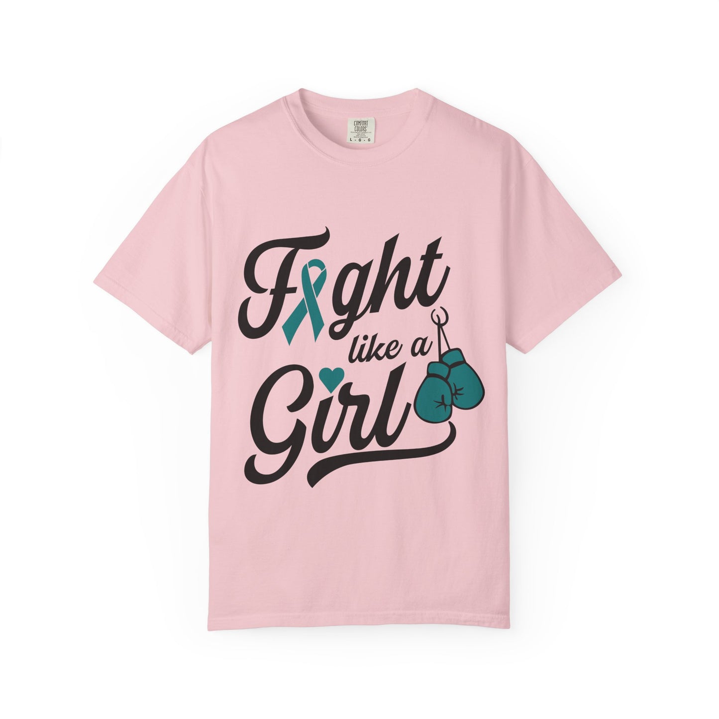 Copy of Copy of Fight Like a Girl T-Shirt — Cancer Awareness Ribbon & Boxing Glove Tee
