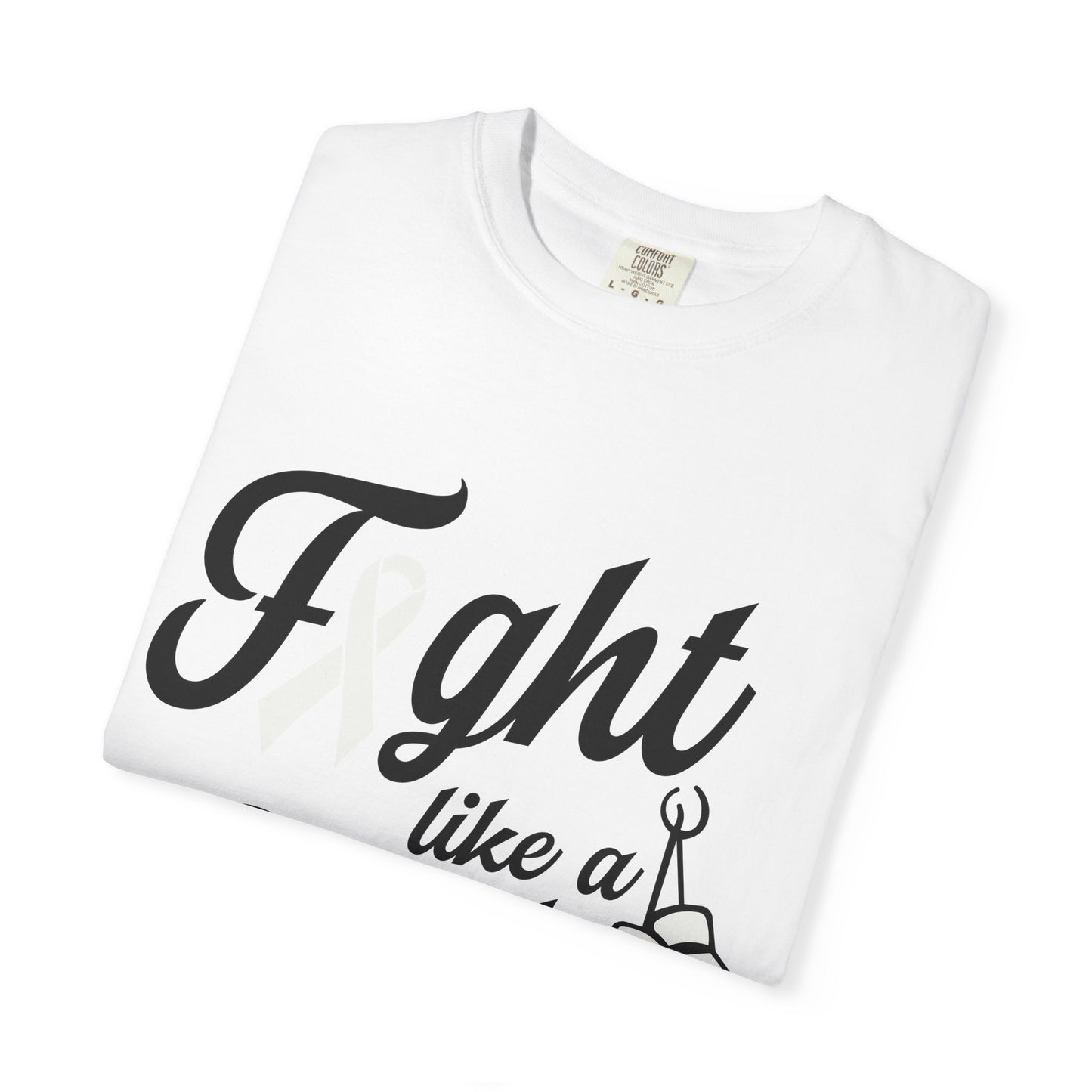 Fight Like a Girl T-Shirt — Cancer Awareness Ribbon & Boxing Glove Tee