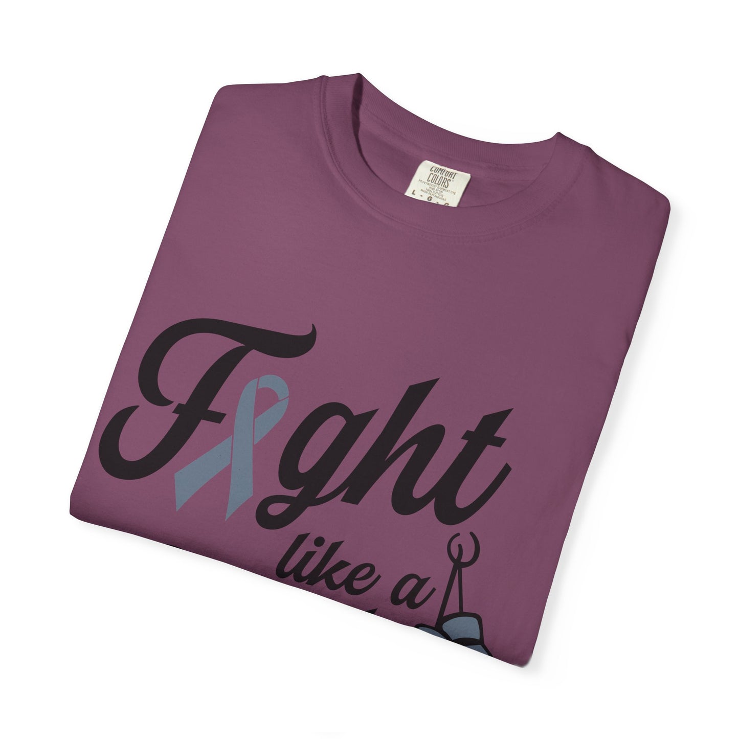 Fight Like a Girl T-Shirt — Cancer Awareness Ribbon & Boxing Glove Tee