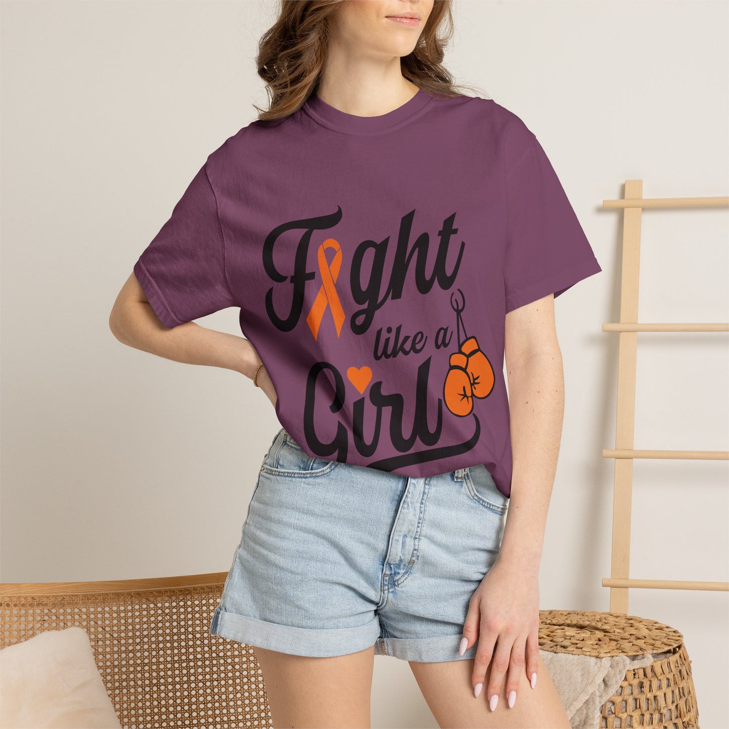 Fight Like a Girl Tee — Cancer Awareness Boxing Ribbon T-Shirt
