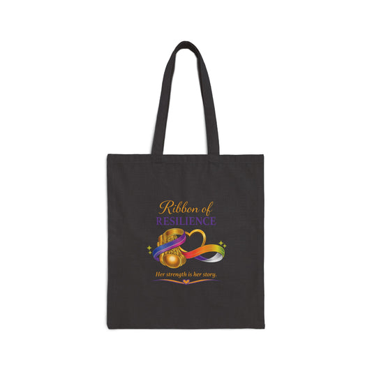 Ribbon of Resilience Tote Bag – Inspirational Survivor Canvas Tote