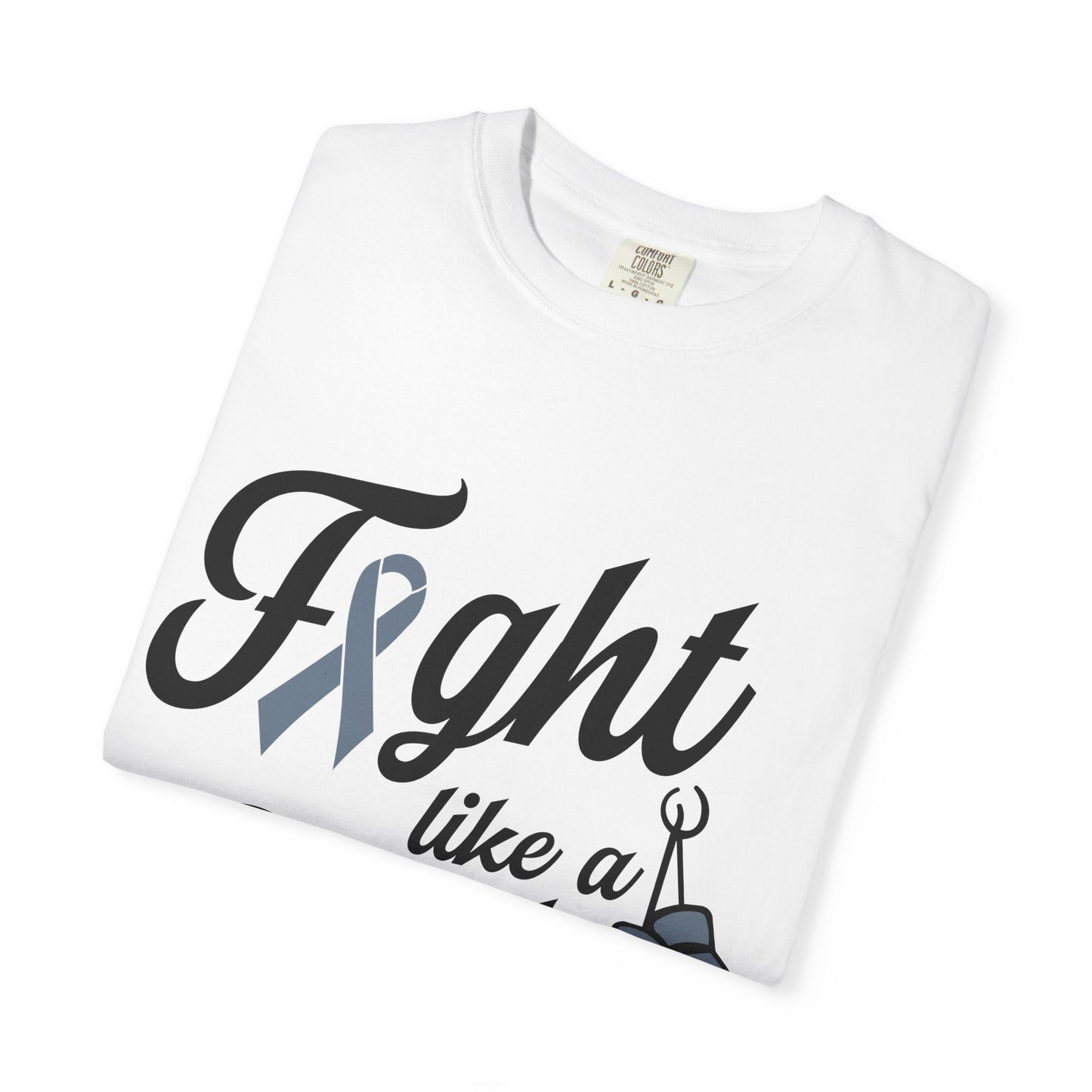 Fight Like a Girl T-Shirt — Cancer Awareness Ribbon & Boxing Glove Tee