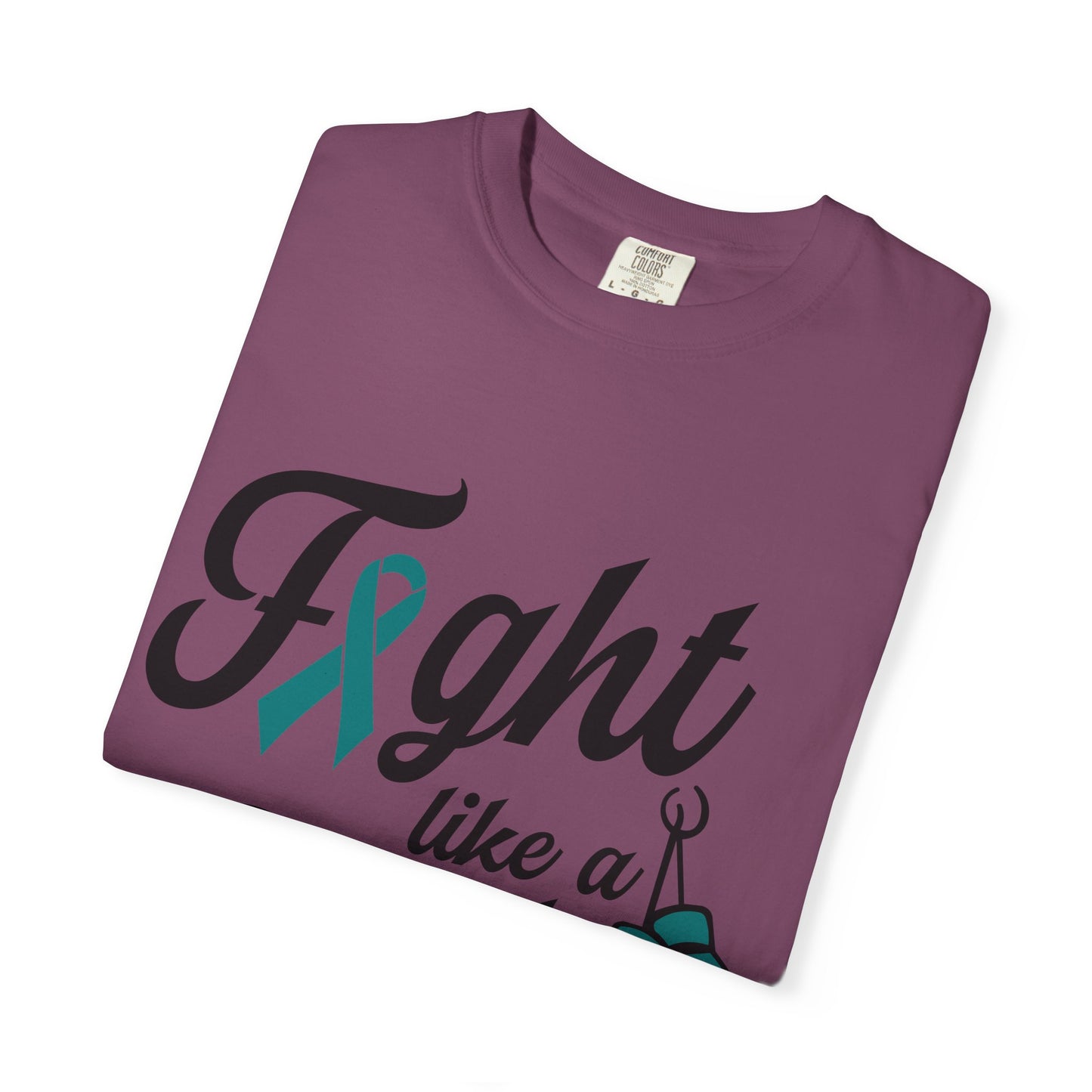 Copy of Copy of Fight Like a Girl T-Shirt — Cancer Awareness Ribbon & Boxing Glove Tee