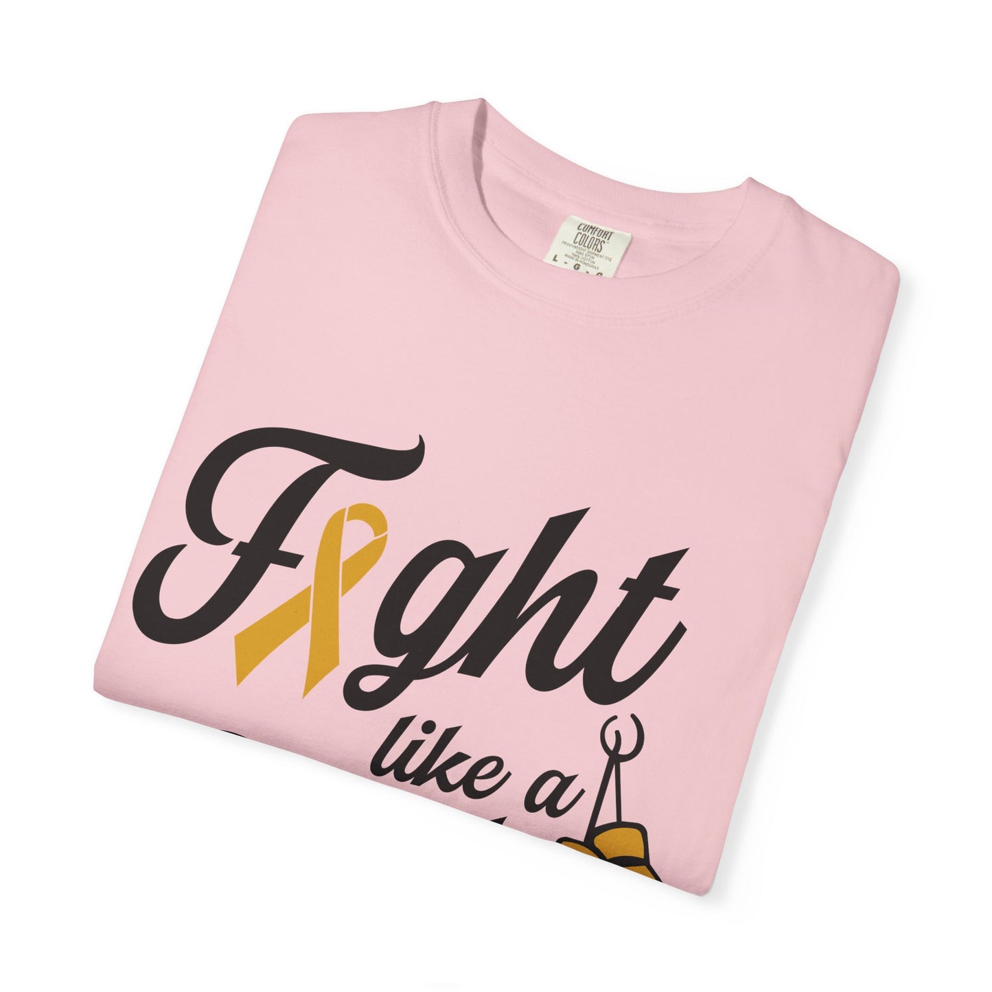 Fight Like a Girl T-Shirt — Cancer Awareness Ribbon & Boxing Glove Tee