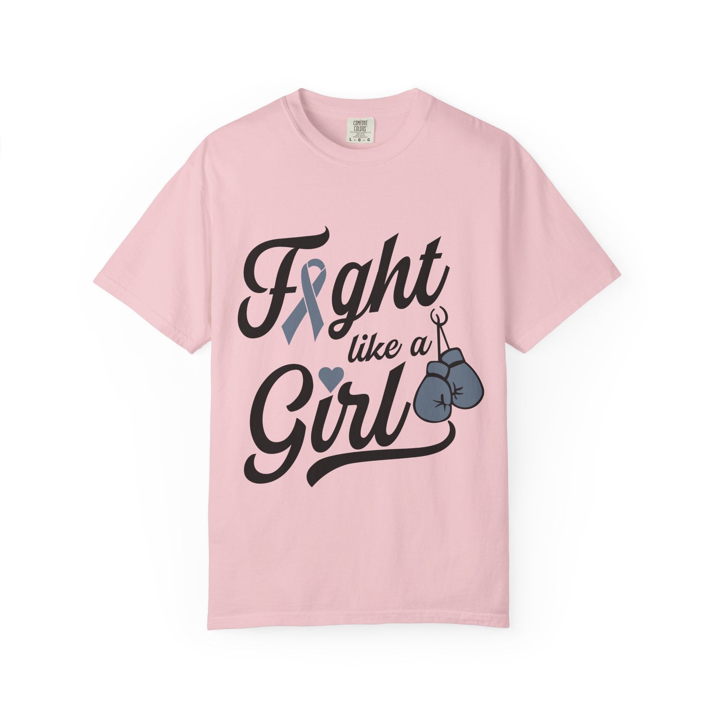 Fight Like a Girl T-Shirt — Cancer Awareness Ribbon & Boxing Glove Tee