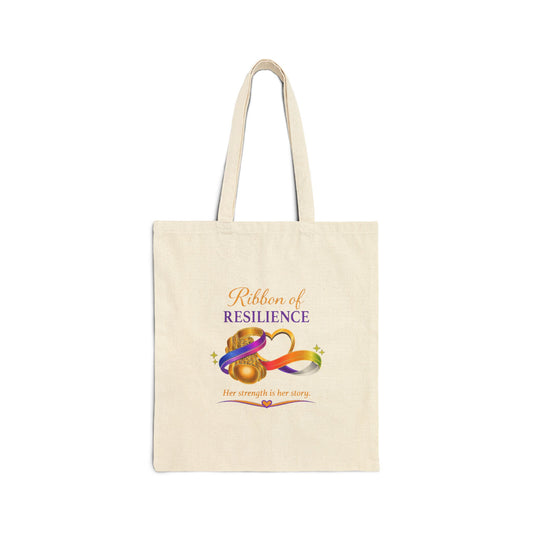Ribbon of Resilience Tote Bag – Inspirational Survivor Canvas Tote