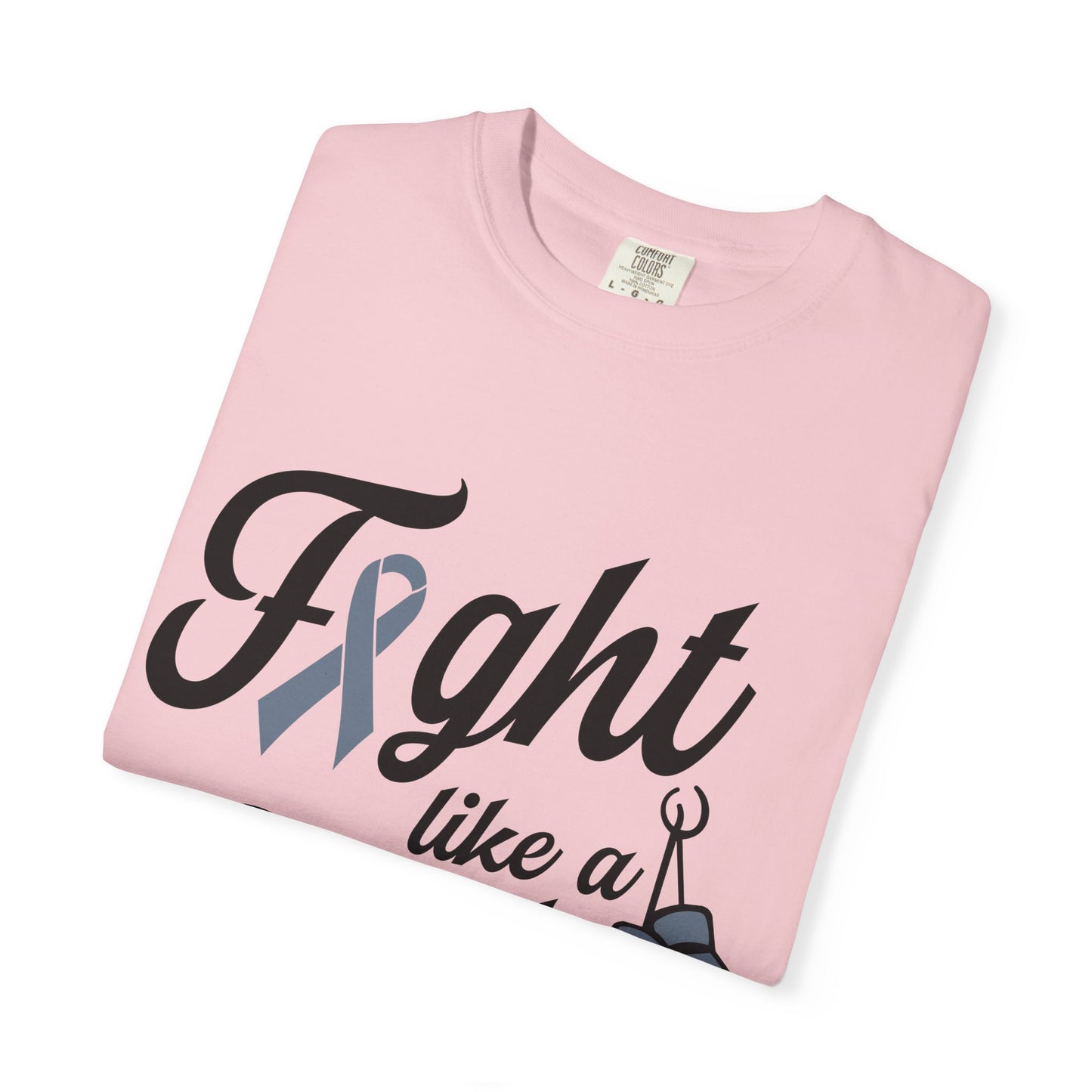 Fight Like a Girl T-Shirt — Cancer Awareness Ribbon & Boxing Glove Tee